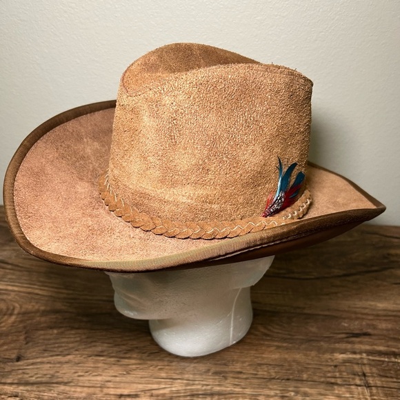 SUEDE LEATHER RANCHER HAT SIZE MEDIUM . 🪶 MADE IN USA - Picture 7 of 7